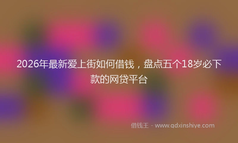 2026年最新爱上街如何借钱，盘点五个18岁必下款的网贷平台