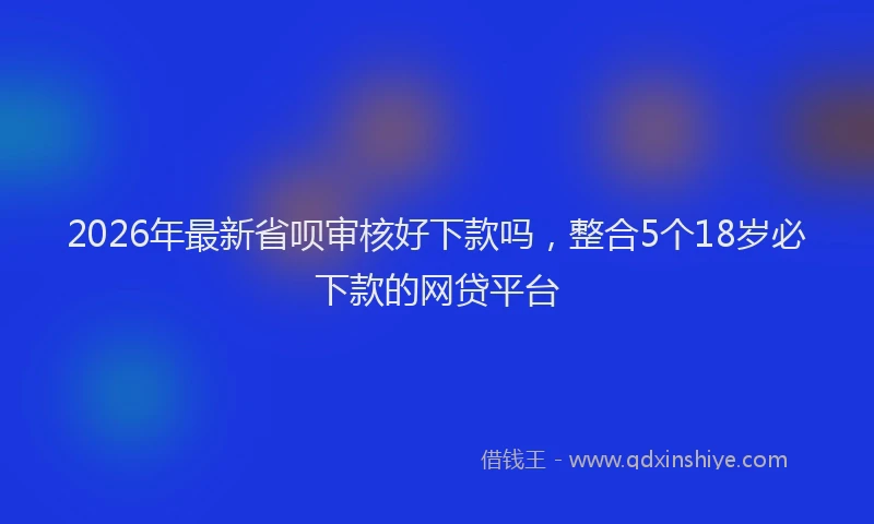 2026年最新省呗审核好下款吗，整合5个18岁必下款的网贷平台