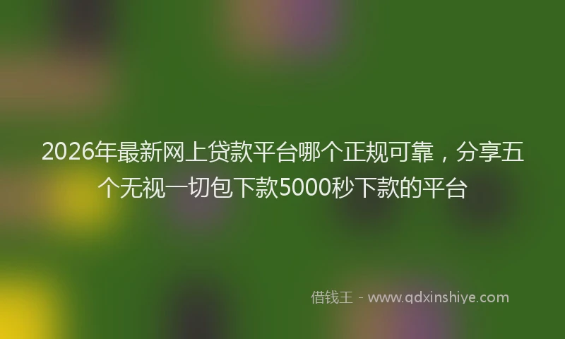 2026年最新网上贷款平台哪个正规可靠，分享五个无视一切包下款5000秒下款的平台