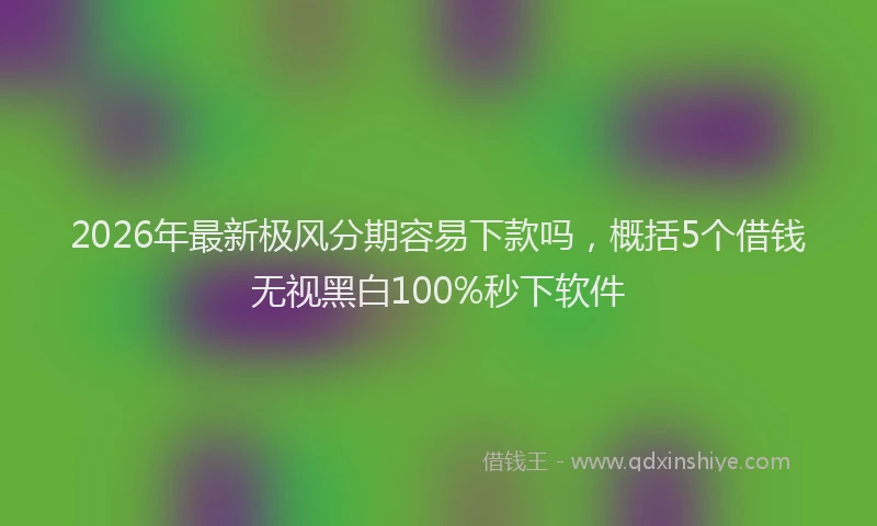 2026年最新极风分期容易下款吗，概括5个借钱无视黑白100%秒下软件