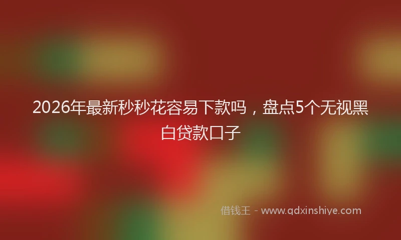 2026年最新秒秒花容易下款吗，盘点5个无视黑白贷款口子