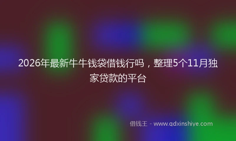 2026年最新牛牛钱袋借钱行吗，整理5个11月独家贷款的平台
