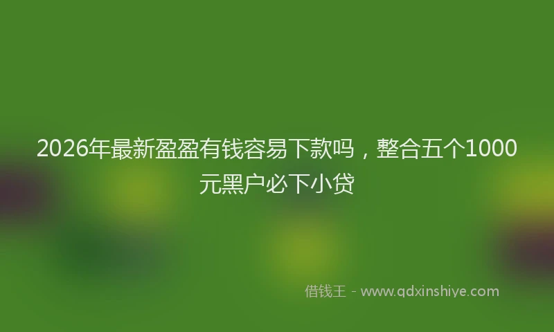 2026年最新盈盈有钱容易下款吗，整合五个1000元黑户必下小贷