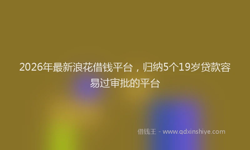 2026年最新浪花借钱平台，归纳5个19岁贷款容易过审批的平台