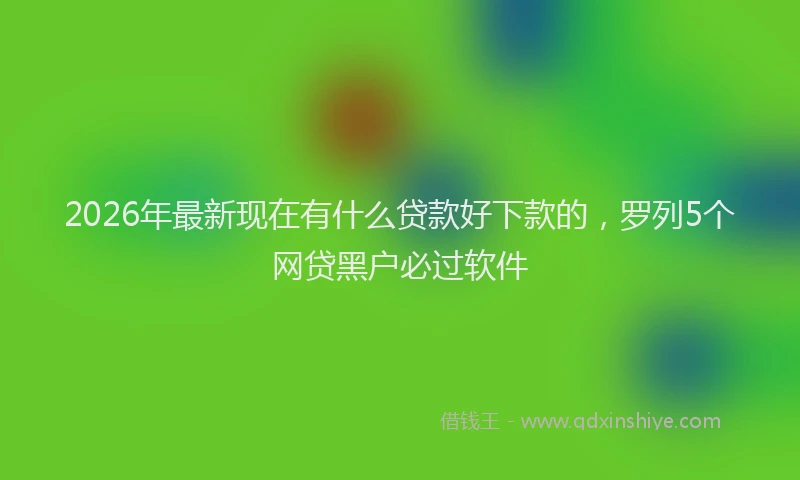 2026年最新现在有什么贷款好下款的，罗列5个网贷黑户必过软件