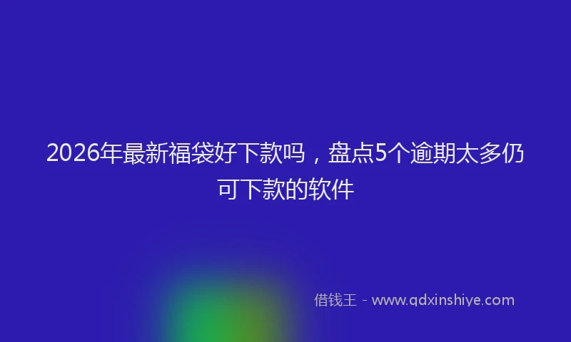 2026年最新福袋好下款吗，盘点5个逾期太多仍可下款的软件