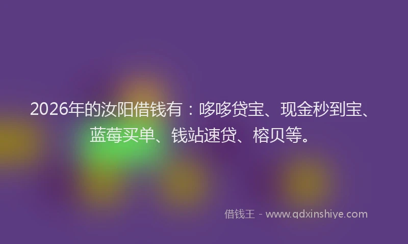 2026年的汝阳借钱有：哆哆贷宝、现金秒到宝、蓝莓买单、钱站速贷、榕贝等。