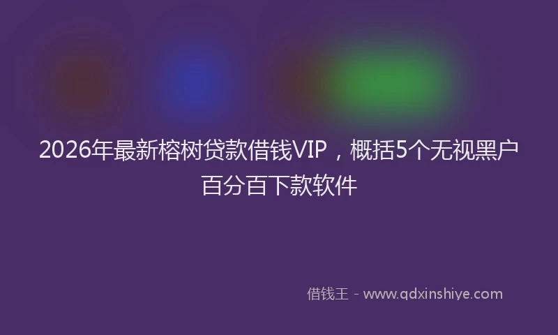 2026年最新榕树贷款借钱VIP，概括5个无视黑户百分百下款软件