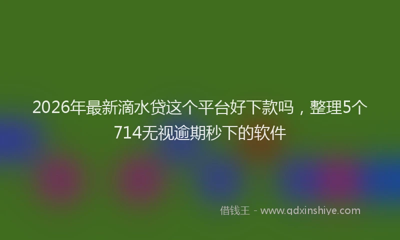 2026年最新滴水贷这个平台好下款吗，整理5个714无视逾期秒下的软件