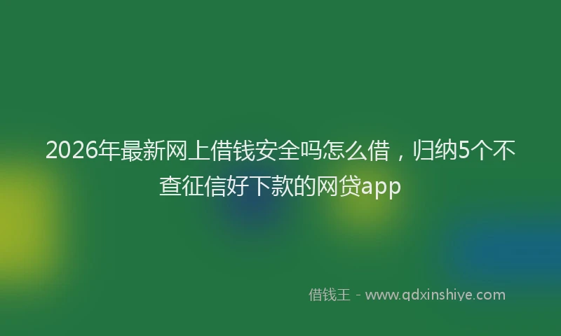 2026年最新网上借钱安全吗怎么借，归纳5个不查征信好下款的网贷app