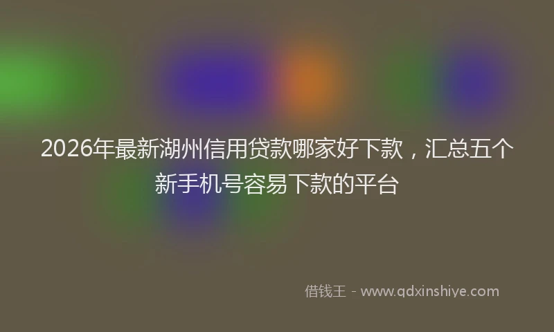2026年最新湖州信用贷款哪家好下款，汇总五个新手机号容易下款的平台