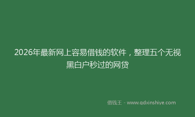 2026年最新网上容易借钱的软件，整理五个无视黑白户秒过的网贷