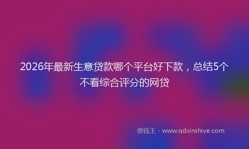 2026年最新生意贷款哪个平台好下款，总结5个不看综合评分的网贷