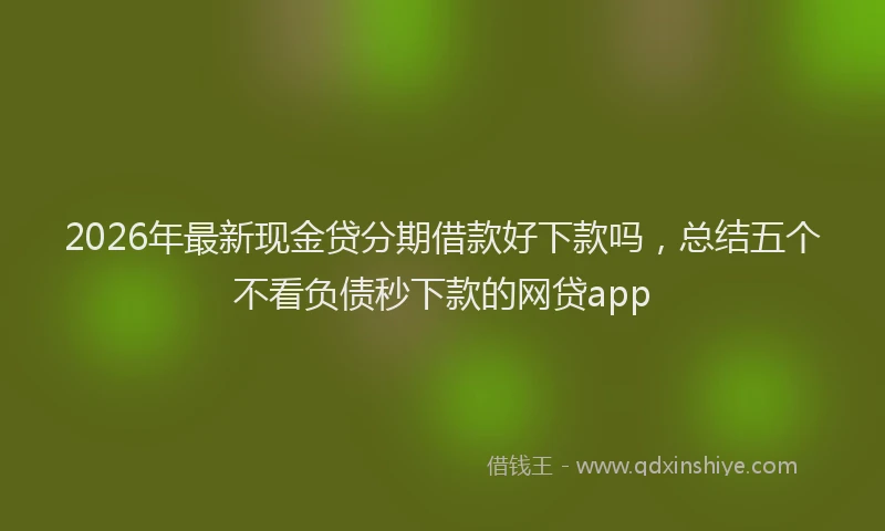 2026年最新现金贷分期借款好下款吗，总结五个不看负债秒下款的网贷app