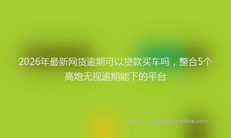 2026年最新网货逾期可以贷款买车吗，整合5个高炮无视逾期能下的平台