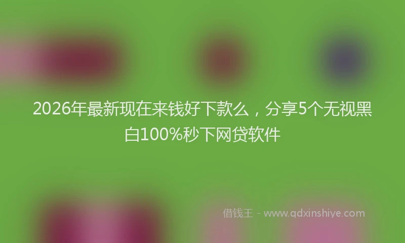 2026年最新现在来钱好下款么，分享5个无视黑白100%秒下网贷软件