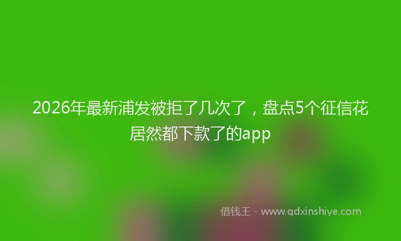 2026年最新浦发被拒了几次了，盘点5个征信花居然都下款了的app