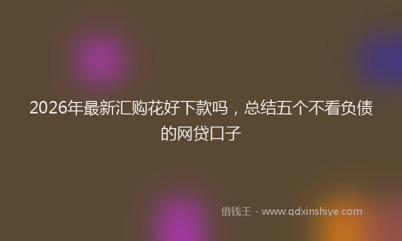 2026年最新汇购花好下款吗，总结五个不看负债的网贷口子