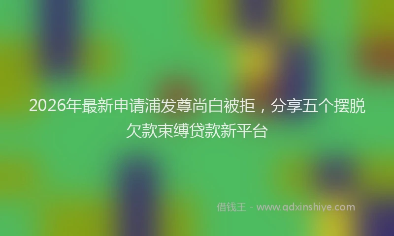 2026年最新申请浦发尊尚白被拒，分享五个摆脱欠款束缚贷款新平台