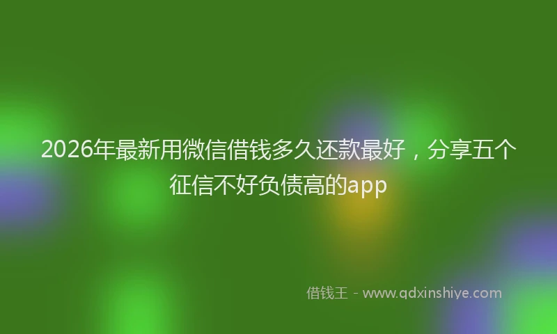 2026年最新用微信借钱多久还款最好，分享五个征信不好负债高的app