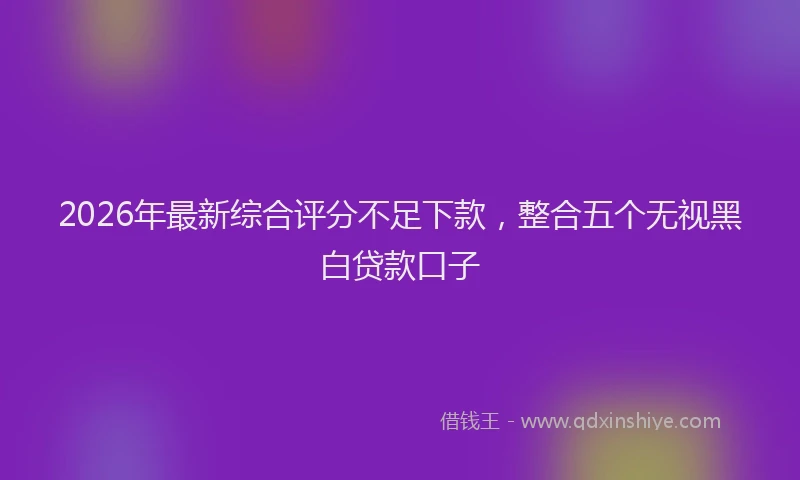 2026年最新综合评分不足下款，整合五个无视黑白贷款口子