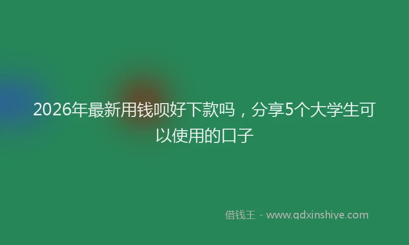 2026年最新用钱呗好下款吗，分享5个大学生可以使用的口子