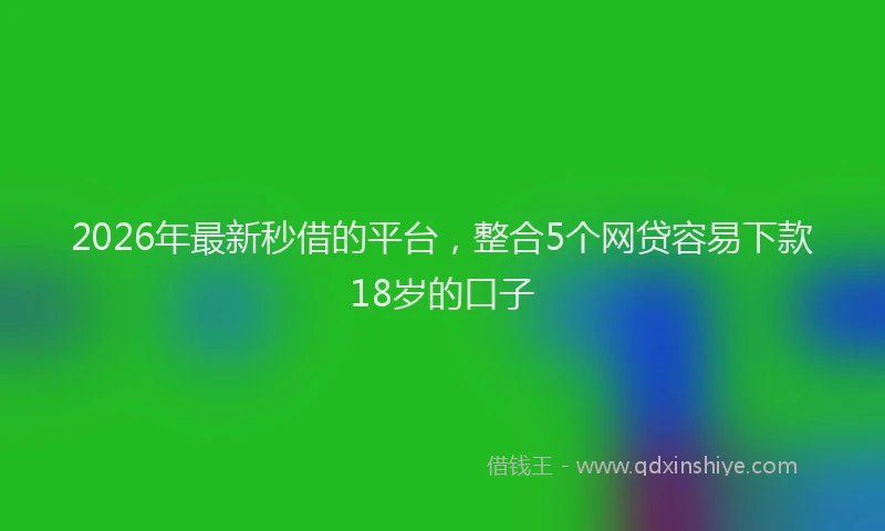 2026年最新秒借的平台，整合5个网贷容易下款18岁的口子