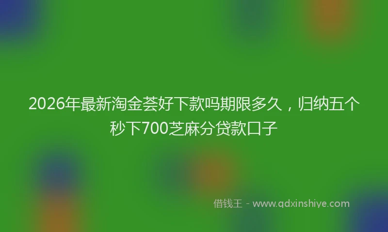 2026年最新淘金荟好下款吗期限多久，归纳五个秒下700芝麻分贷款口子