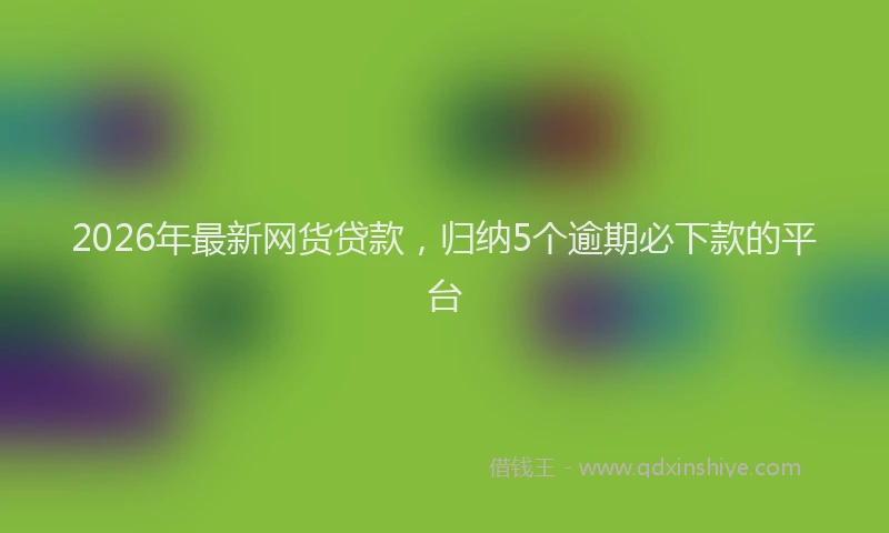 2026年最新网货贷款，归纳5个逾期必下款的平台