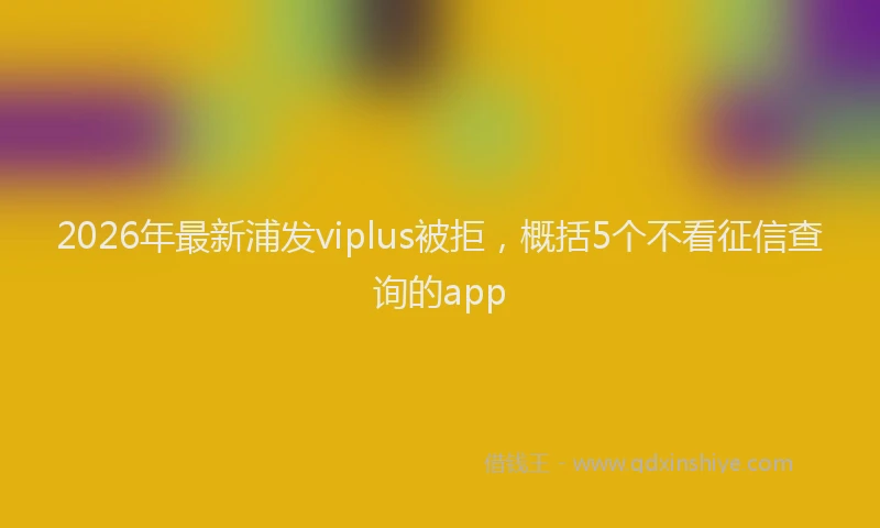 2026年最新浦发viplus被拒，概括5个不看征信查询的app