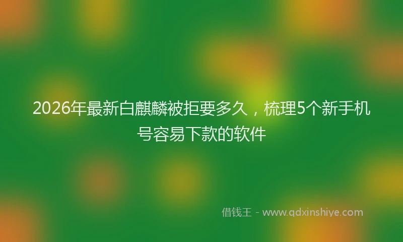 2026年最新白麒麟被拒要多久，梳理5个新手机号容易下款的软件