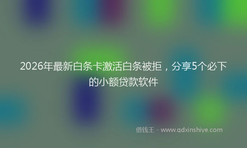 2026年最新白条卡激活白条被拒，分享5个必下的小额贷款软件
