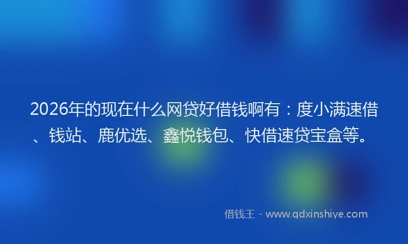 2026年的现在什么网贷好借钱啊有：度小满速借、钱站、鹿优选、鑫悦钱包、快借速贷宝盒等。