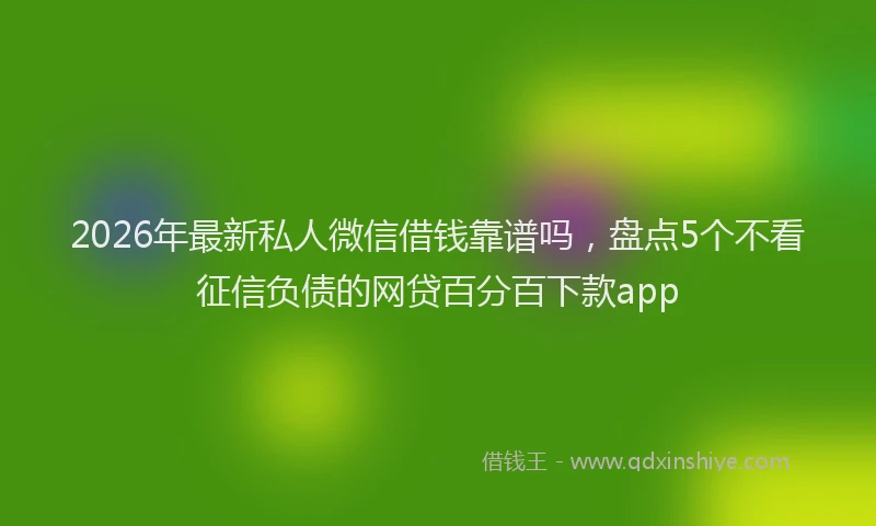 2026年最新私人微信借钱靠谱吗，盘点5个不看征信负债的网贷百分百下款app