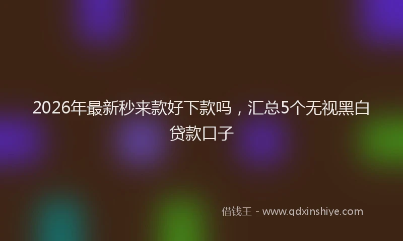 2026年最新秒来款好下款吗，汇总5个无视黑白贷款口子