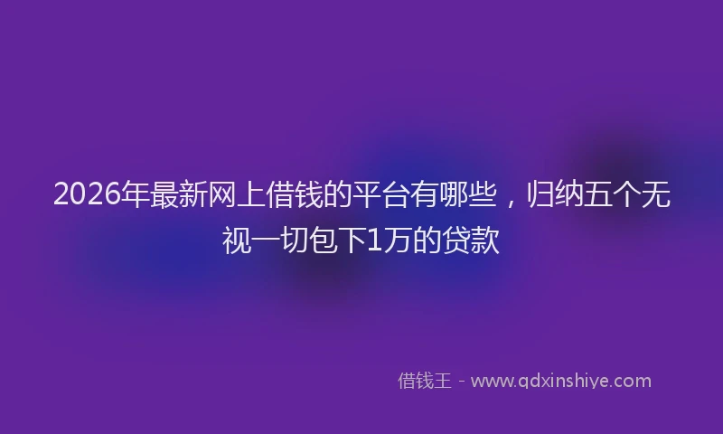 2026年最新网上借钱的平台有哪些，归纳五个无视一切包下1万的贷款