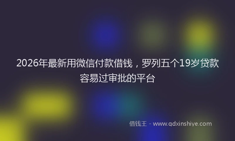 2026年最新用微信付款借钱，罗列五个19岁贷款容易过审批的平台