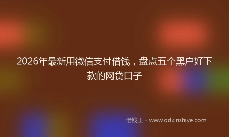 2026年最新用微信支付借钱，盘点五个黑户好下款的网贷口子