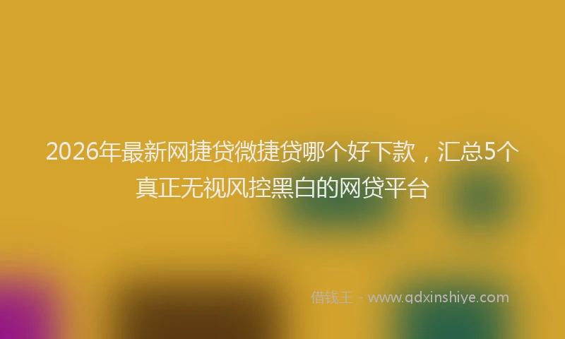 2026年最新网捷贷微捷贷哪个好下款，汇总5个真正无视风控黑白的网贷平台