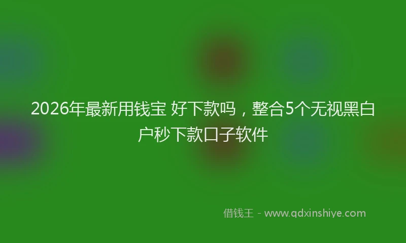 2026年最新用钱宝 好下款吗，整合5个无视黑白户秒下款口子软件