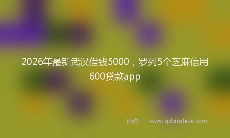2026年最新武汉借钱5000，罗列5个芝麻信用600贷款app