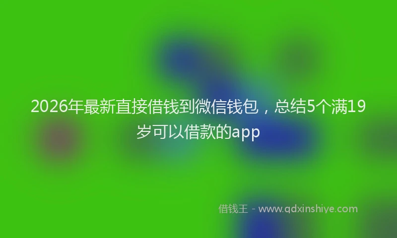 2026年最新直接借钱到微信钱包，总结5个满19岁可以借款的app