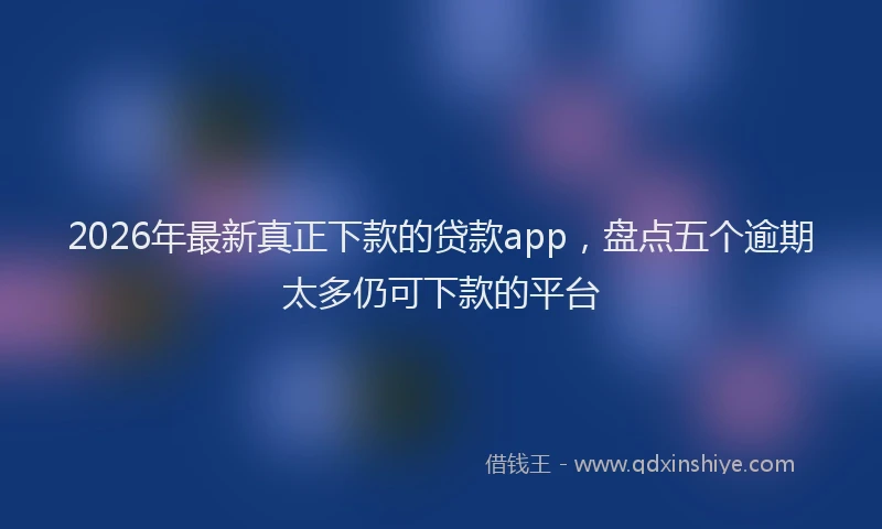 2026年最新真正下款的贷款app，盘点五个逾期太多仍可下款的平台