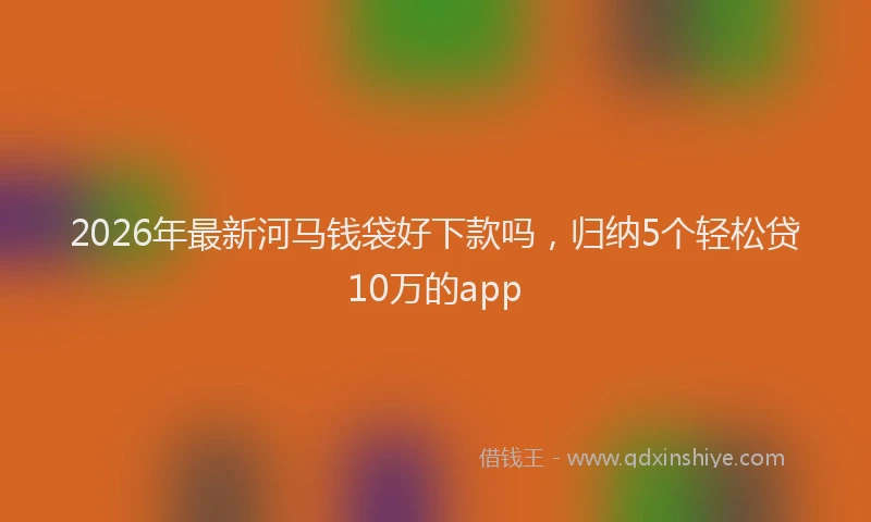 2026年最新河马钱袋好下款吗，归纳5个轻松贷10万的app