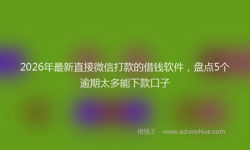 2026年最新直接微信打款的借钱软件，盘点5个逾期太多能下款口子