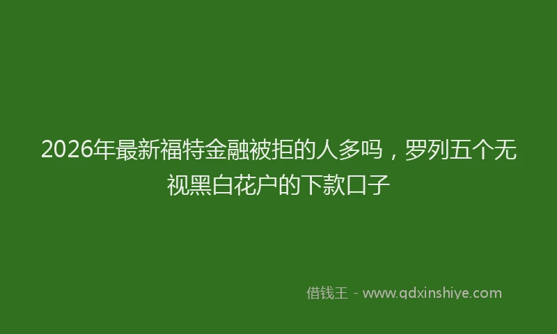 2026年最新福特金融被拒的人多吗，罗列五个无视黑白花户的下款口子