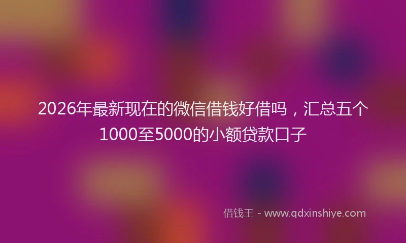 2026年最新现在的微信借钱好借吗，汇总五个1000至5000的小额贷款口子
