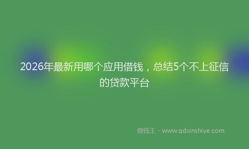 2026年最新用哪个应用借钱，总结5个不上征信的贷款平台