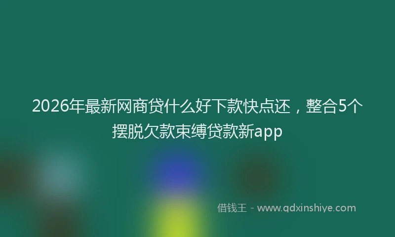 2026年最新网商贷什么好下款快点还，整合5个摆脱欠款束缚贷款新app