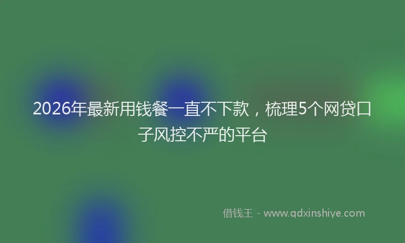 2026年最新用钱餐一直不下款，梳理5个网贷口子风控不严的平台